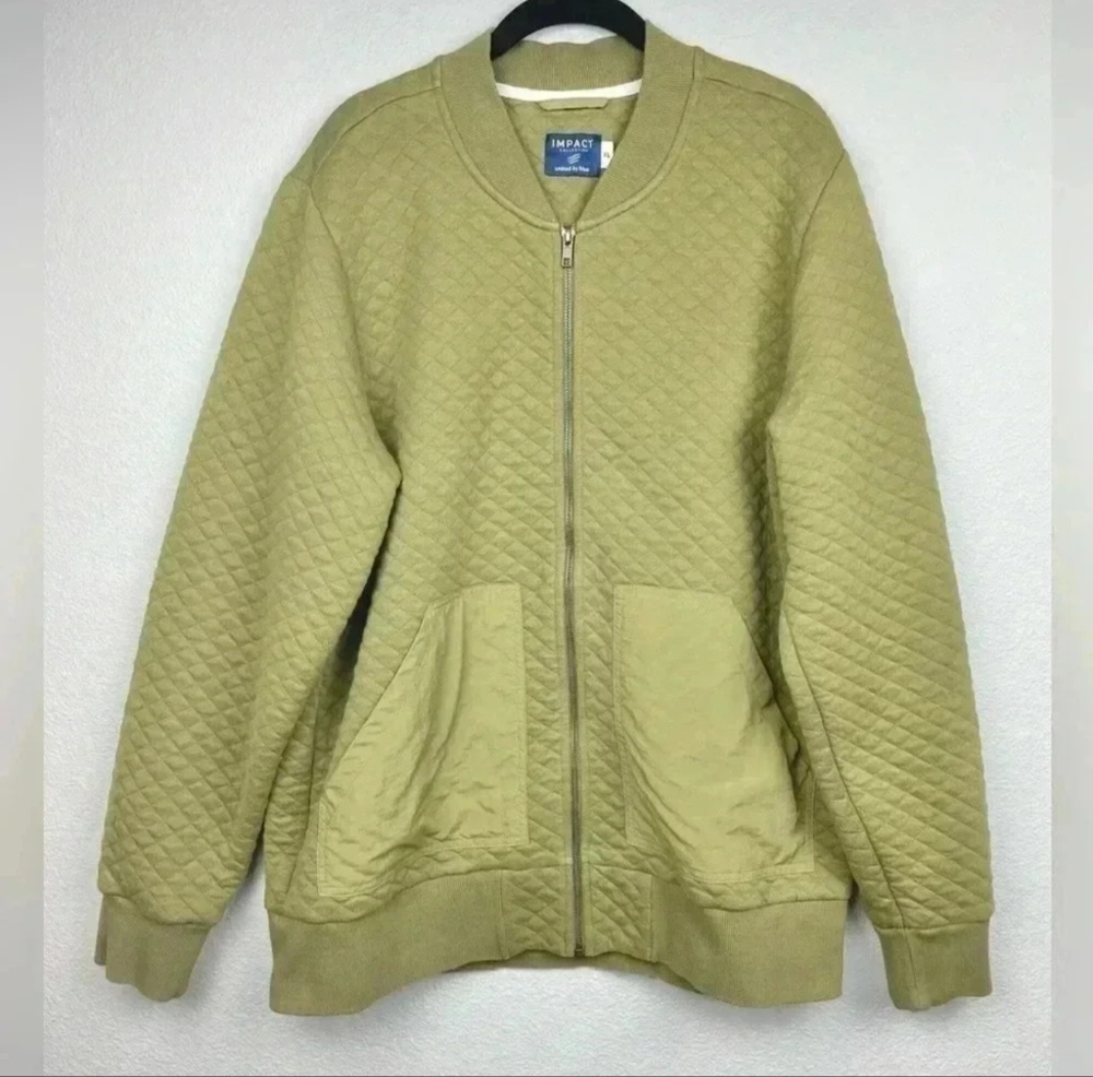 UNITED BY BLUE Quilted Bomber Jacket Men's XL Rosemary Green Full Zip Gorpcore